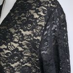 Dialogue Long Sleeve Black Lace Overlay V Neck Stretchy Anywhere Top Medium Photo 8