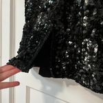 Stenay VTG 100% silk full sequin beaded black dress sweetheart neckline size 10 Photo 8