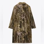 ZARA  Olive and Brown Tie Dye Velvet Coat Photo 5