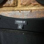 Torrid  Black Button Front V-Neck 3/4 Sleeve Crop Cropped Blouse Womens Size 2/2X Photo 4