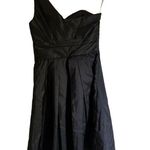 David's Bridal David’s Bridal One Shoulder Formal Black A Line Dress Size 6 Photo 1