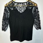 Leo & Ugo Paris France Black Lace Blouse Women's 3 8/10 or Medium Photo 3