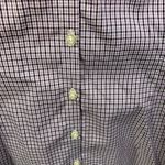 Lands' End  Womens 18p Pinpoint Oxford 3/4‎ Sleeve Plaid Purple Classic Preppy Photo 9