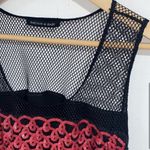 Sachin + Babi  shirt sequins tank top mesh‎ black and red Photo 3