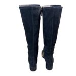 Tory Burch  gigi boots Black Leather Suede Knee High Boots Gold Logo Heel Size 9M Photo 9