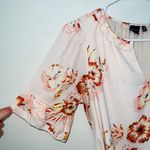 Kaari Blue Short Sleeve Pretty Floral Print Tie Waist Mini Dress Photo 1