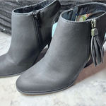 Miranda Lambert Heavenly Heeled Booties Open Toe Buckle‎ Tassel Black 9.5 Photo 0