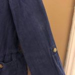 Coldwater Creek Linen Utility Button Down Shirt Jacket Navy Blue 4-6 Photo 6
