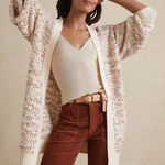 Anthropologie  Jenna Marled Knit Cardigan OS Cream Multicolor Photo 0