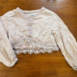 ZARA ‎ pink long sleeve half top very short Photo 0