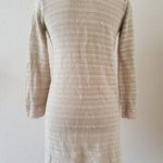 Miami  Women’s Medium M Cardigan Cream Lace Open Front 3/4 Sleeves Knit Photo 3