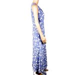 Chadwick's CHADWICK’S periwinkle with cream abstract roses/leaves maxi dress. Size 10. EUC Photo 4