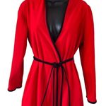 Vanity Fair Vintage Red & Black Velour Long Robe Photo 1