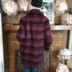 Coach RED & BLACK PLAID WOOL & ALPACA BLEND OVERSIZED MOHAIR COAT (S) Photo 2