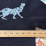 THML  women’s size medium black leopard sweater long sleeve pullover crew neck Photo 3