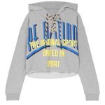 PE Nation Rocket Shot Gray Lace Up Cropped Pullover Hoodie Size XS Photo 8