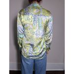 ZARA  Green Blue Paisley Button Down Longsleeve Shirt Size XS Photo 3