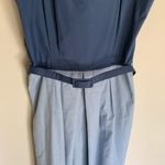 Vintage Plaza South belted midi dress spaghetti strap blue pleated skirt sz L Size L Photo 8