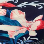 Carmen Marc Valvo One Shoulder Mesh Cutout Navy Floral One-Piece Swimsuit 10 New Photo 3