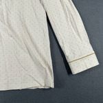 Soma Medium Ivory Gold Pin Dot Button Front Cotton Jersey Pajama Top Shirt White Photo 4