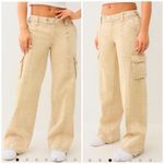 True Religion Beige Tan Bobbi Low Rise Baggy Big T Relaxed Cargo Pants Size 27 Photo 1