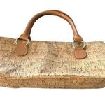 Primeware Cork Insulated Wine Bag Handbag Cooler Clutch Purse Sparkle Corkscrew Tan Photo 0