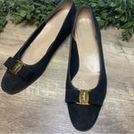 Salvatore Ferragamo Black Suede Flats Classic Design Ladies Size 8.5 A Photo 1