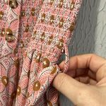 Olivaceous Pink Patterned Rayon Strapless tube top style Jumpsuit size medium Photo 6