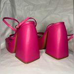 Pretty Little Thing Pink Square Toe Strappy Platform Heel Sandals Size 5 Photo 6