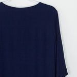 Chico's Womens Embroidered Tassel V Neck 3/4 Sleeve Gauzy Dress Size 2 L Blue Photo 8