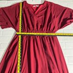 ANRABESS Maxi Dress XL Maroon Sheer Lined Slit‎ Dolman 3/4 Sleeve Elastic Waist Red Photo 1