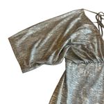 Aidan Mattox Silver Mini Dress Deep V Photo 2