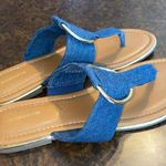 Liz Claiborne Denim Strap Sandals with Gold Tone Accents - size 9 Photo 4