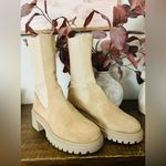 Steve Madden  Hesitant Sand Suede Block Heel Pull On Mid
Calf Fashion Boots Sz8 Photo 3