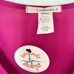 CARAMELA  Large Oversized Plum Semi Sheer V Neck Blouse‎ NWT Photo 5