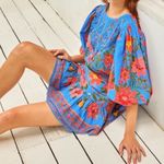 Farm Rio Anthropologie Women’s Floral Blue Tropical Tapestry Tiered Mini Skirt Photo 9