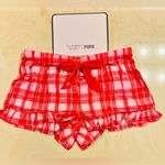 PINK - Victoria's Secret PINK VICTORIA’S SECRET Flannel Pajama Shorts  Red Pink Silver Plaid Preppy XL Photo 7
