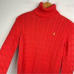 Ralph Lauren  Sport Womens Cable Knit Sweater Sz Small Coral Orange Cotton Photo 7