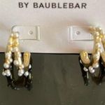 BaubleBar  Sugarfix Pearl & Gold double Hoops NWT Photo 0