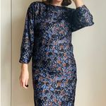 Piazza Sempione Designer Silk Shift Dress Puple Black Size Knee Length Cocktail Photo 4