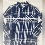 Lucky Brand  Navy and White Checkered Shirt Size Small Photo 4