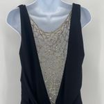 Camille La Vie Long Babydoll Dress Sz 6 Black Crystal Drape Whimsigoth Prom Gala Photo 5