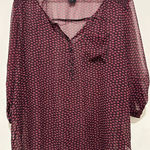 Torrid  Blouse sheer black‎ with pink kiss lips Photo 0