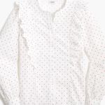 J.Crew Heart Print Ruffled Button Down Shirt Photo 2