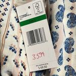 American Vintage Vintage America large tie front blouse blue paisley scarf print button close bk Photo 8