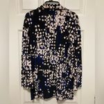 Peck & Peck  Black Abstract Print V Neck Button Down Long Sleeve Shirt Photo 5