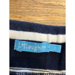 J. McLaughlin Pull On Striped Cotton Knit Mini Skirt Navy White Large Preppy Photo 5