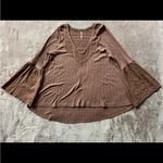 Free People  Bell Sleeve Boho Tunic Top Cinnamon‎ Stretchy Soft Size Xsmall Photo 1