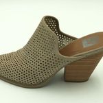 Dolce Vita Beige Laser Cut Closed Toe Heeled Mules Size 10 Tan Photo 5