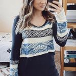 Free People Fair Isle Knit Long Sweatshirt Top Photo 0